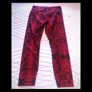 Lululemon Red Snakeskin Leggings